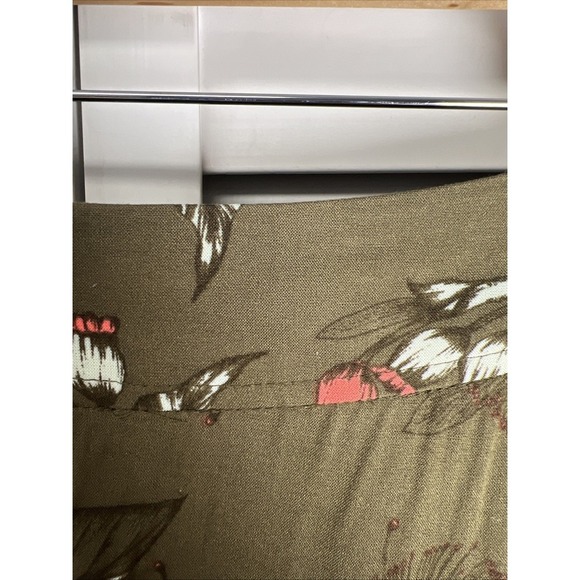 Express Floral Wrap Pull On Rayon Maxi Skirt Size Large Olive Green NWT - Picture 4 of 10